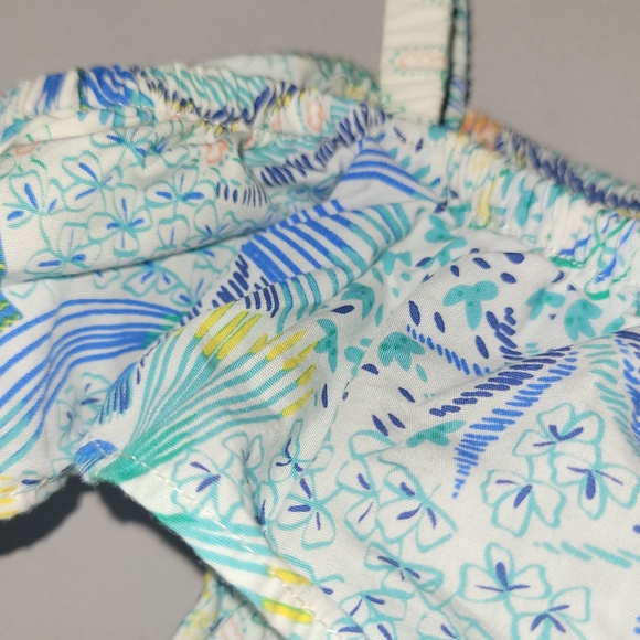 🌴 Tea Collection Off Shoulder Tropical Floral Blue Green Print Dress Girls 5 - Picture 2 of 7